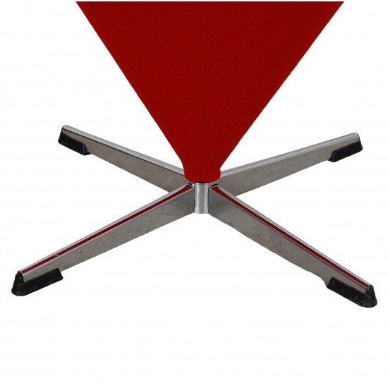 Verner Panton Cone chair in red Hallingdal fabric