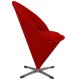 Verner Panton Cone chair in red Hallingdal fabric