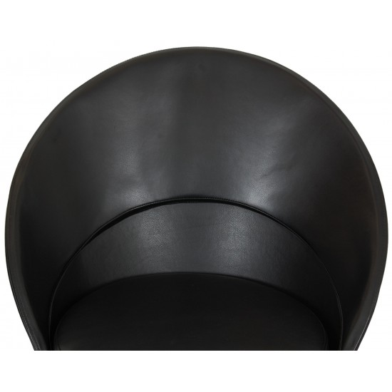 Verner Panton Cone chair i sort læder