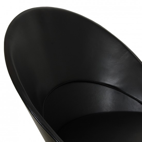 Verner Panton Cone chair i sort læder