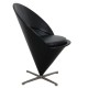 Verner Panton Cone chair i sort læder