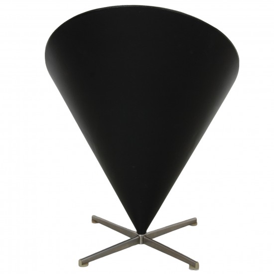 Verner Panton Cone chair i sort læder