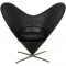 Verner Panton Heart cone chair reupholstered with black classic leather