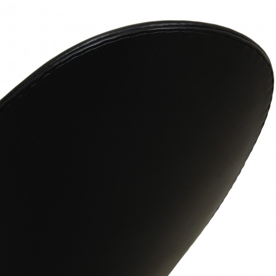 Verner Panton Heart cone chair reupholstered with black classic leather