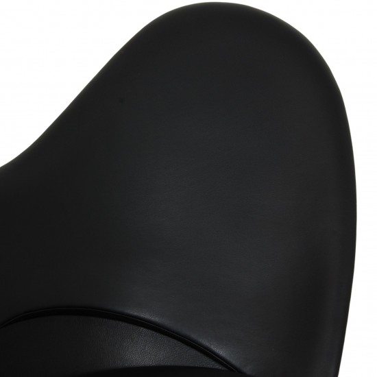 Verner Panton Heart cone chair reupholstered with black classic leather