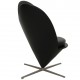 Verner Panton Heart cone chair reupholstered with black classic leather