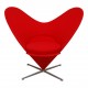 Verner Panton Heart Chair with red fabric