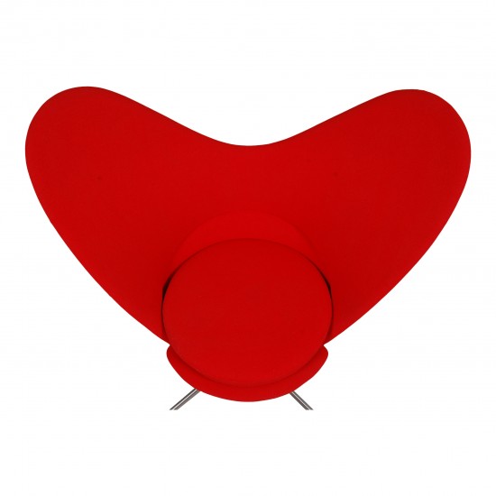 Verner Panton Hjertestol i rødt stof 
