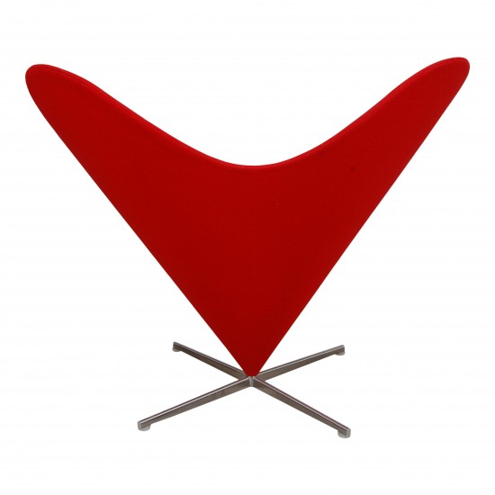 Verner Panton Heart Chair with red fabric