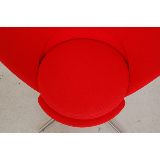 Verner Panton Red Heart chair in red fabric by Vitra