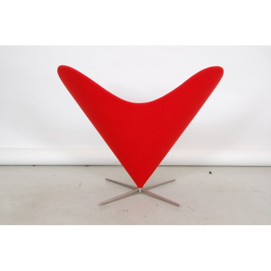 Verner Panton Red Heart chair in red fabric by Vitra