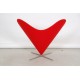 Verner Panton Red Heart chair in red fabric by Vitra