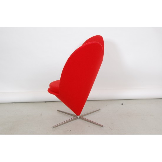 Verner Panton Red Heart chair in red fabric by Vitra