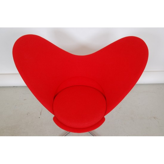 Verner Panton Red Heart chair in red fabric by Vitra