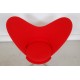 Verner Panton Red Heart chair in red fabric by Vitra