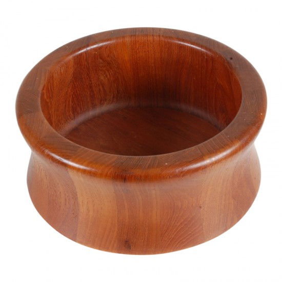 Woodline solid teak wood bowl H: 11