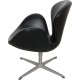 Arne Jacobsen Swan chair in original black Aura leather