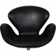 Arne Jacobsen Swan chair in original black Aura leather