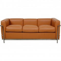 Ny Le Corbusier 3.personers LC2 sofa i cognac læder