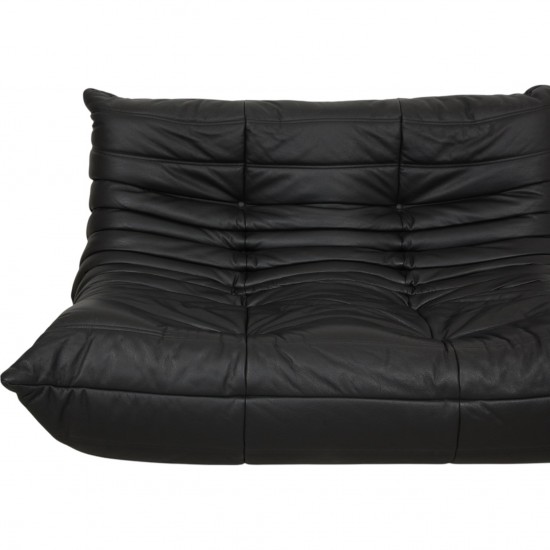 Michel Ducaroy 2-personers TOGO sofa i patineret sort læder