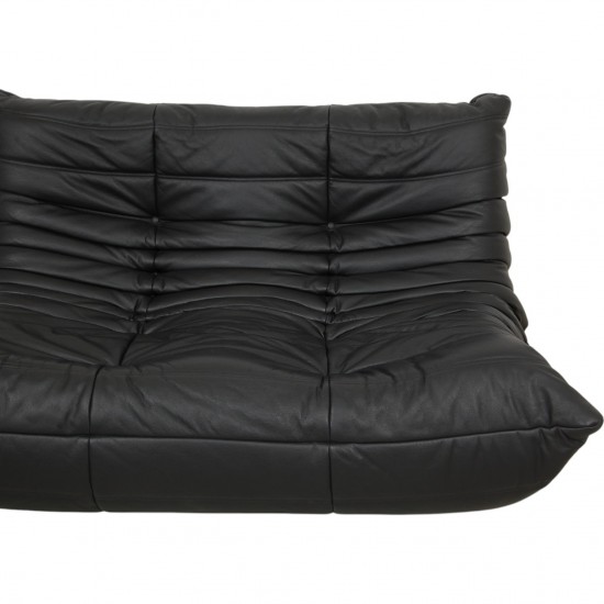 Michel Ducaroy 2-personers TOGO sofa i patineret sort læder