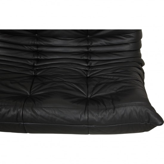 Michel Ducaroy 2-personers TOGO sofa i patineret sort læder