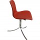 Set of four Poul Kjærholm PK9 chairs in red leather
