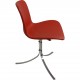 Set of four Poul Kjærholm PK9 chairs in red leather