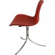 Set of four Poul Kjærholm PK9 chairs in red leather