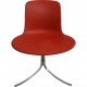 Set of four Poul Kjærholm PK9 chairs in red leather