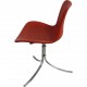 Set of four Poul Kjærholm PK9 chairs in red leather