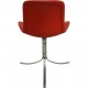 Set of four Poul Kjærholm PK9 chairs in red leather