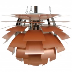 Ny Poul Henningsen kobber Kogle lampe 48 Cm