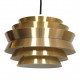 Carl Thore Pendant lamp with brass shade and white lacquered aluminium Ø: 25