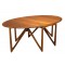 Niels Kofoed Gateleg solid teak wood table, oval with two drop-leaves and 6 organically shaped legs