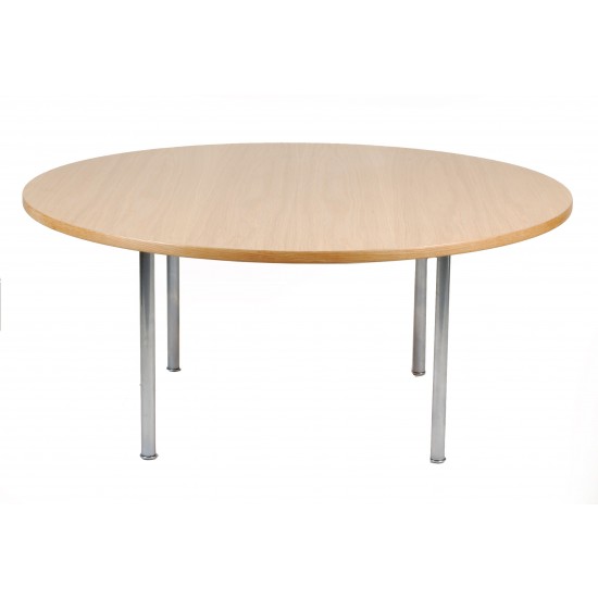 Hans J Wegner Oak wood coffee table with steel legs