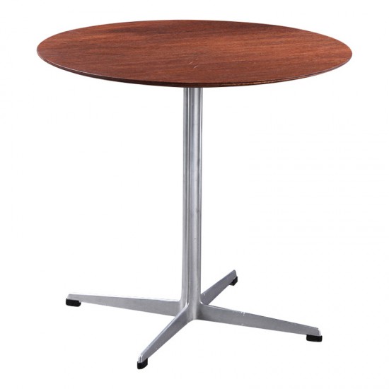 Arne Jacobsen (1902-1971), round café table, teak table top, ca 1965 Ø: 75