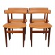 Hans Olsen Roundette table with 4 chairs, teak and cognac aniline leather