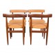Hans Olsen Roundette table with 4 chairs, teak and cognac aniline leather