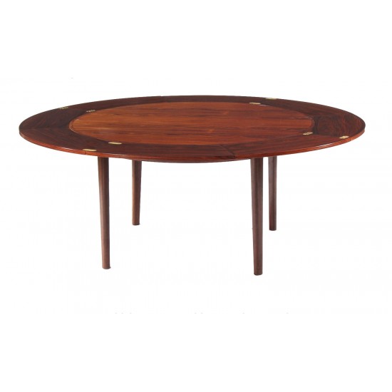 Dyrlund Circular dining table, model 'Flip-flap', rosewood