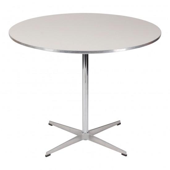 Arne Jacobsen cafebord med hvid laminat Ø: 90 cm