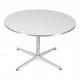 Arne Jacobsen sofabord med hvid laminat med metal kant Ø: 75 cm Arne Jacobsen sofabord med hvid laminat med metal kant Ø: 75 cm