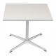 Arne Jacobsen sofabord med hvid laminat med metal kant M: 60 x 60 cm