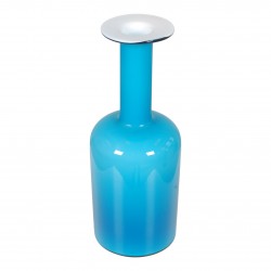 Otto Brauer/Holmegaard Blue glass vase H: 25 Otto Brauer/Holmegaard Blue glass vase H: 25