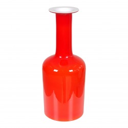Otto Brauer/Holmegaard Red glass vase H: 25 Otto Brauer/Holmegaard Red glass vase H: 25