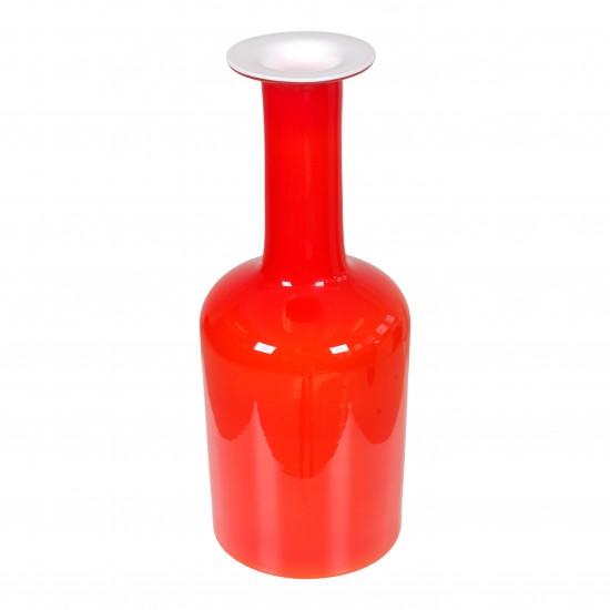 Otto Brauer/Holmegaard Vase af rødt glas H: 25