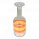 Otto Brauer/Holmegaard Vase af klart glas med gule/orange striber H: 25