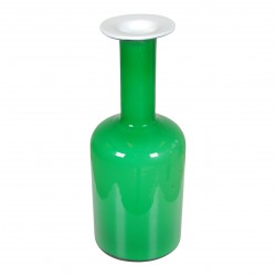 Otto Brauer/Holmegaard Green glass vase H: 31 Otto Brauer/Holmegaard Green glass vase H: 31
