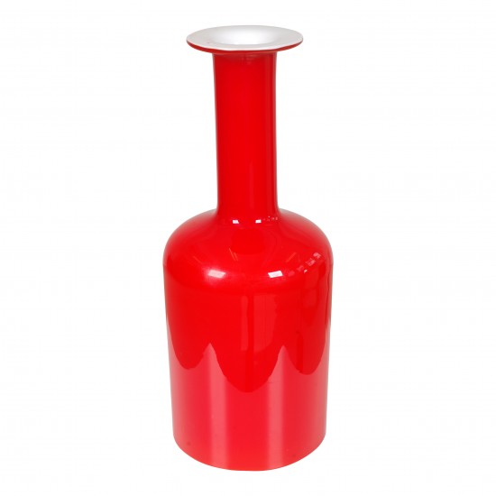 Otto Brauer/Holmegaard Vase af rødt glas H: 31