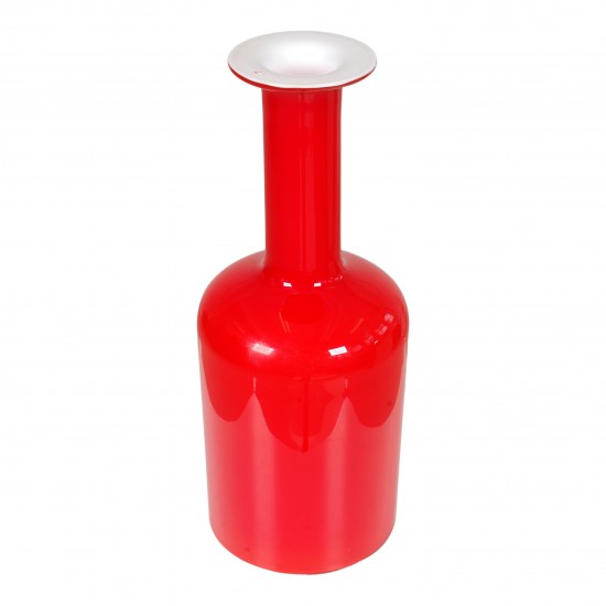 Otto Brauer/Holmegaard Vase af rødt glas H: 31